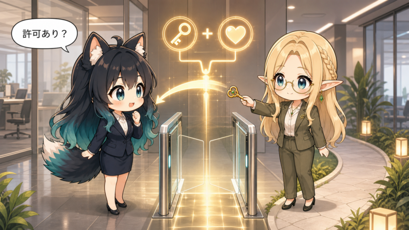 させていただくの正しい使い方を、許可と恩恵で開くゲートとして学ぶアカネとコトネ