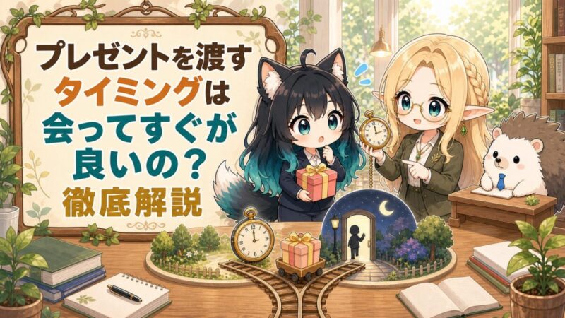 プレゼントを渡すタイミングは会ってすぐが良いの？徹底解説