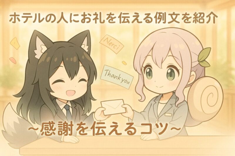 ホテルの人にお礼を伝える例文を紹介〜感謝を伝えるコツ〜