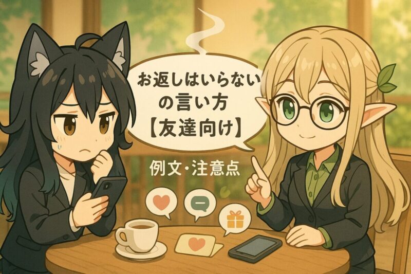 お返しはいらないの言い方【友達向け】例文・注意点