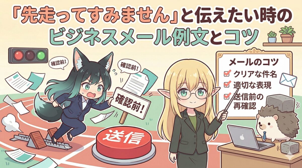「先走ってすみません」と伝えたい時のビジネスメール例文とコツ