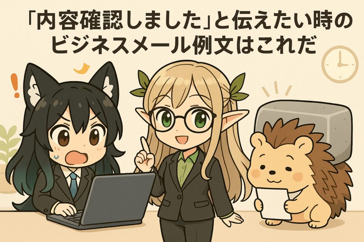 「内容確認しました」と伝えたい時のビジネスメール例文はこれだ