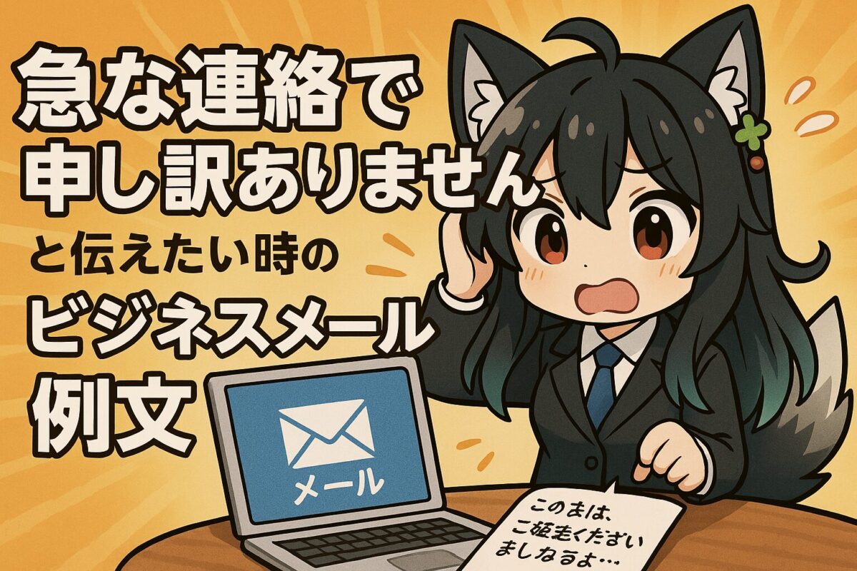 「急な連絡で申し訳ありません」と伝えたい時のビジネスメール例文