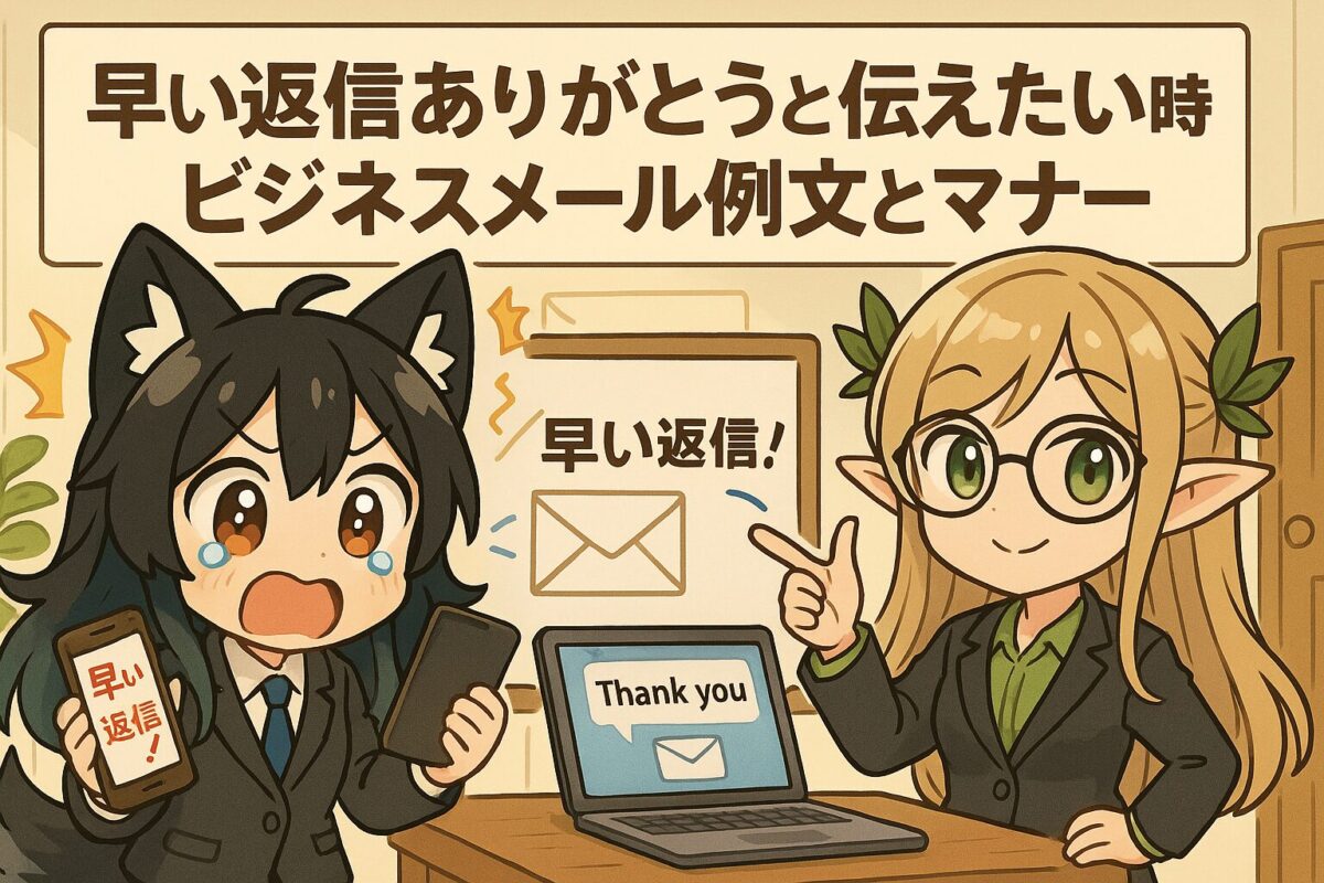 「早い返信ありがとう」と伝えたい時のビジネスメール例文とマナー