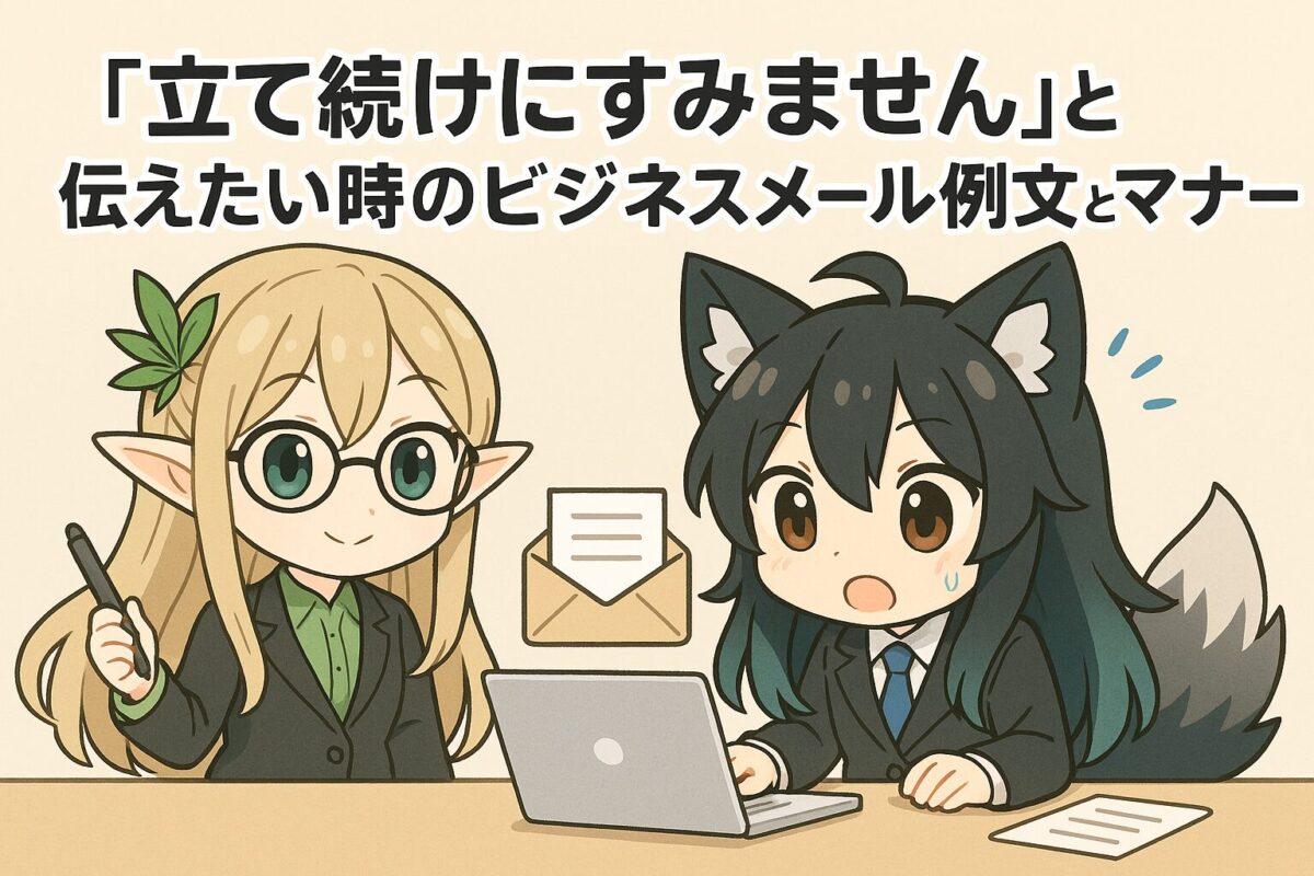 「立て続けにすみません」と伝えたい時のビジネスメール例文とマナー