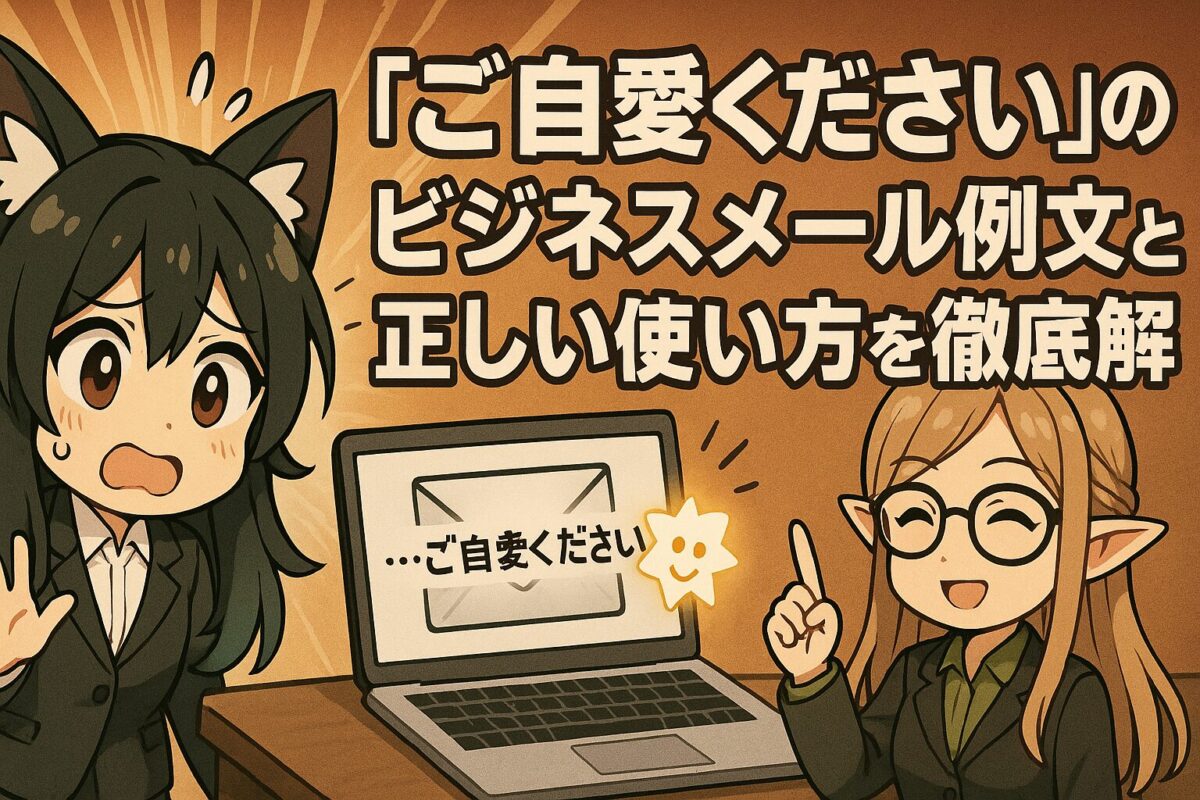 「ご自愛ください」のビジネスメール例文と正しい使い方を徹底解説