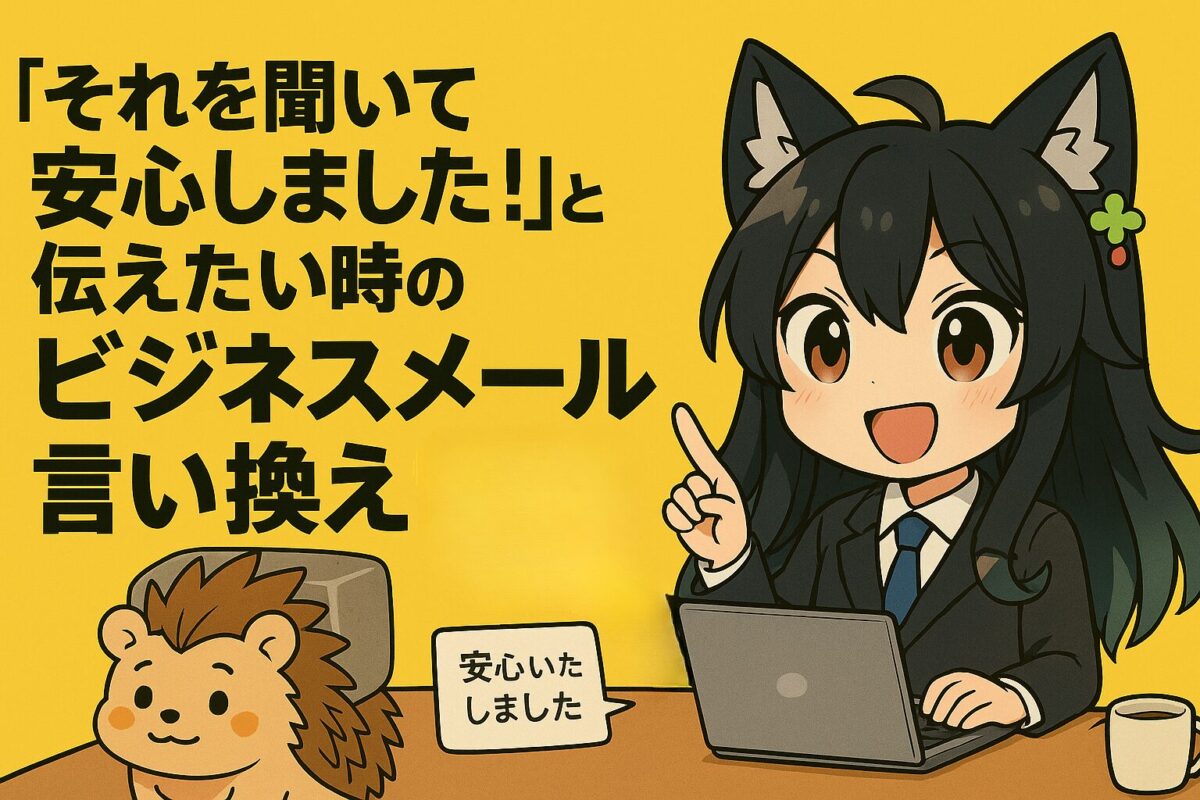 「それを聞いて安心しました」と伝えたい時のビジネスメール言い換え