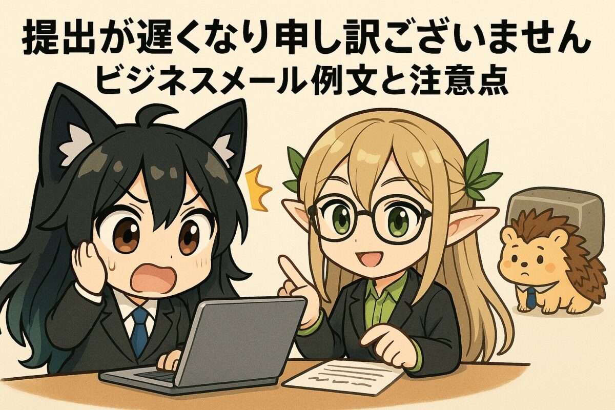 「提出が遅くなり申し訳ございません」のビジネスメール例文と注意点