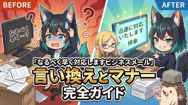 「なるべく早く対応しますビジネスメール」言い換えとマナー完全ガイド