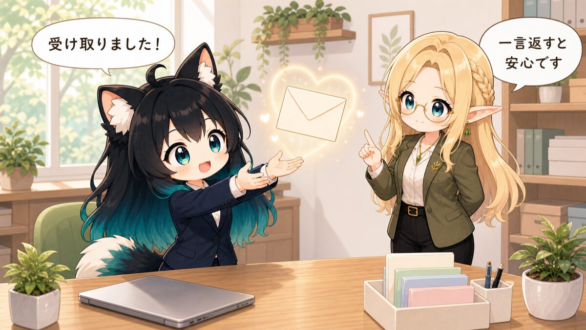 お礼メールへの返事で感謝を受け取るイメージ