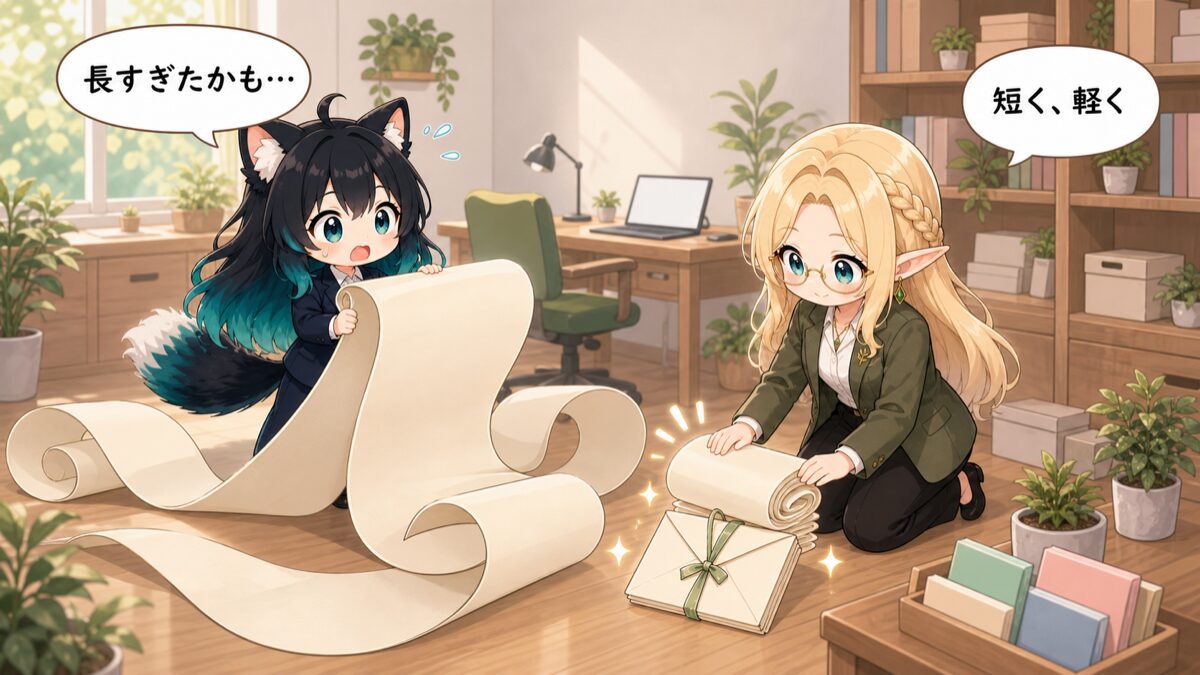簡潔で負担をかけない返事を作るイメージ