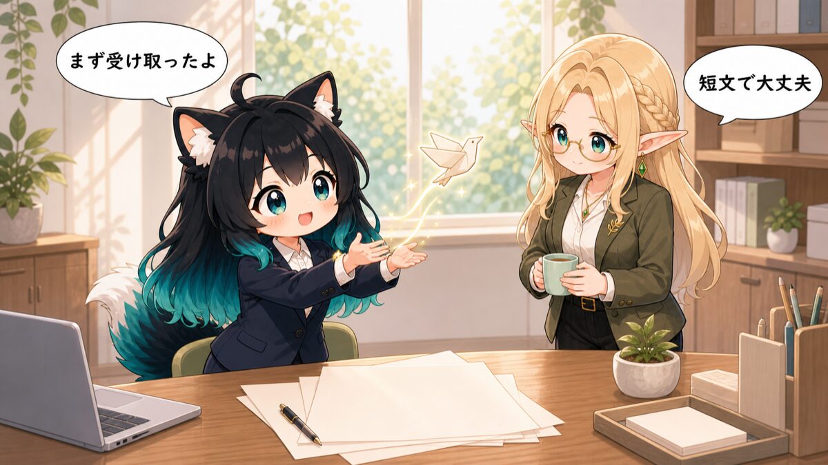 即レスできないときの短文フォローのイメージ