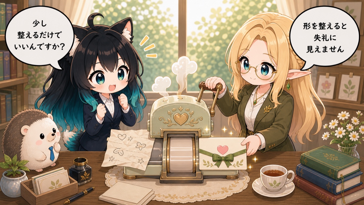 ビジネスでは少し整えた表現にする
