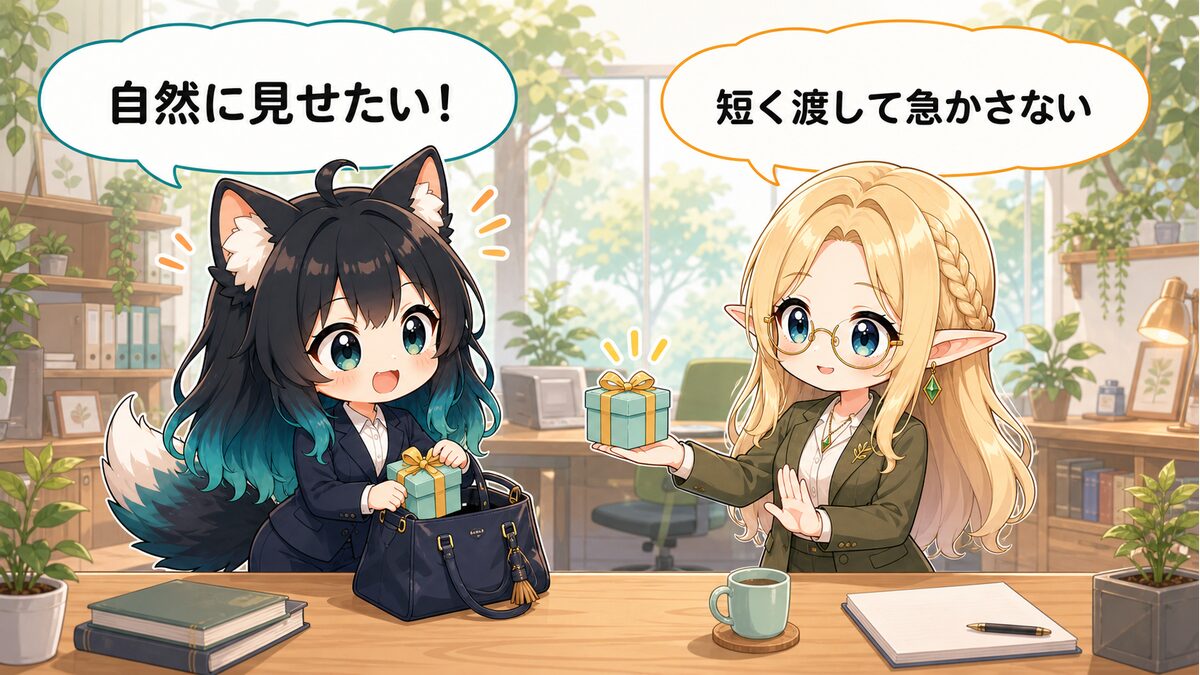 渡すときに自然に見せるちょっとした工夫
