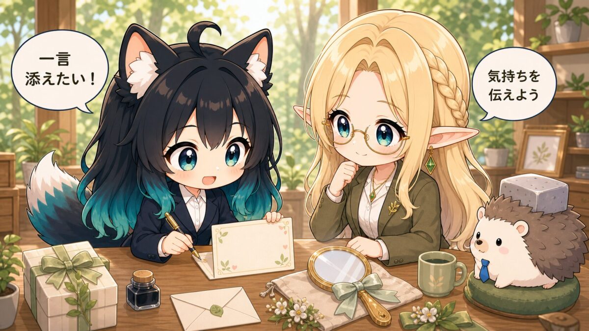 鏡を贈るときに添えたいメッセージ例