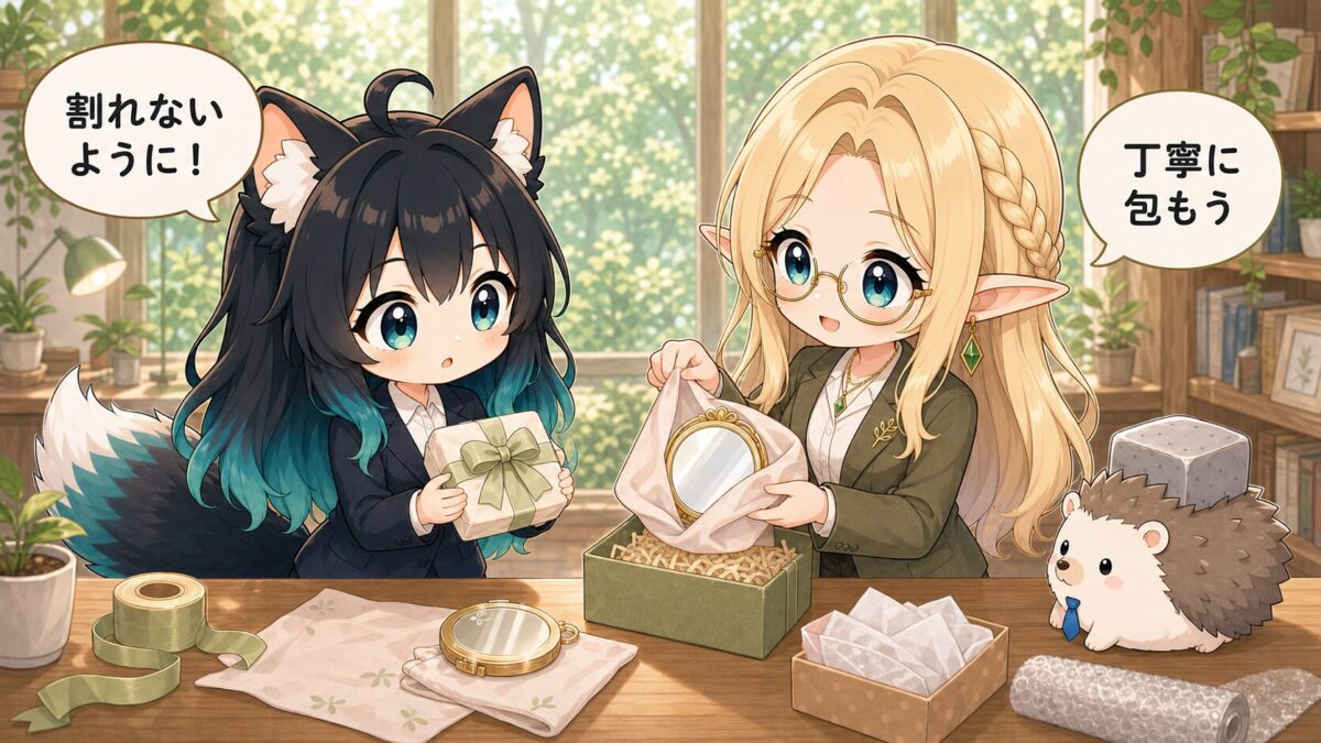 鏡をプレゼントするときの包装と渡し方