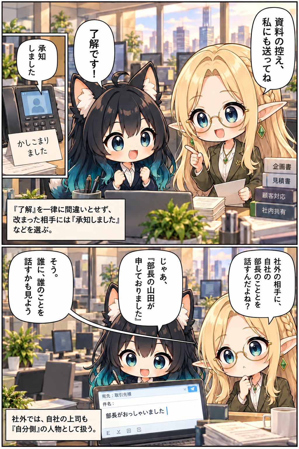 「了解です」と「承知しました」の使い分けと社外への敬語を学ぶ漫画6ページ目
